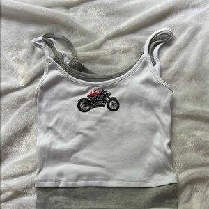 No Boundaries Gray and White Tank Top never been worn